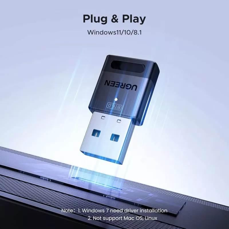 UGREEN Bluetooth 6.0 USB-Adapter - Schwarz