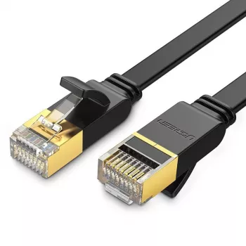 UGREEN Cat 7 STP Ethernet Patchkabel 10m Schwarz Flach RJ45 LAN 10 Gbit/s