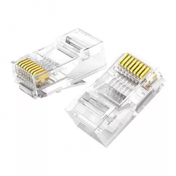 UGREEN Cat6 RJ45 Modularstecker - transparent mit Goldkontakten (10 Stück)