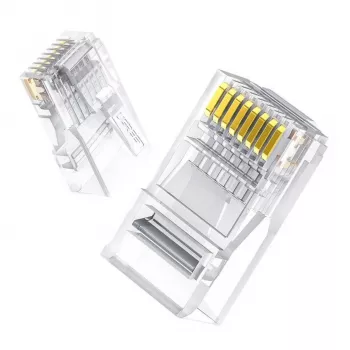 UGREEN Cat6 RJ45 Modularstecker - transparent mit Goldkontakten (10 Stück)