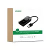 UGREEN CM129 USB-A auf 3,5mm externer Stereo-Sound-Adapter - Schwarz