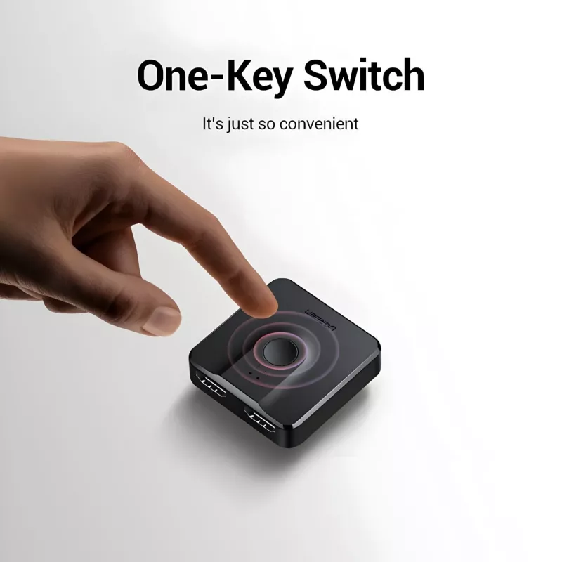 UGREEN CM217-50966 2-in-1 bidirektionaler 4K HDMI-Umschalter - Schwarz