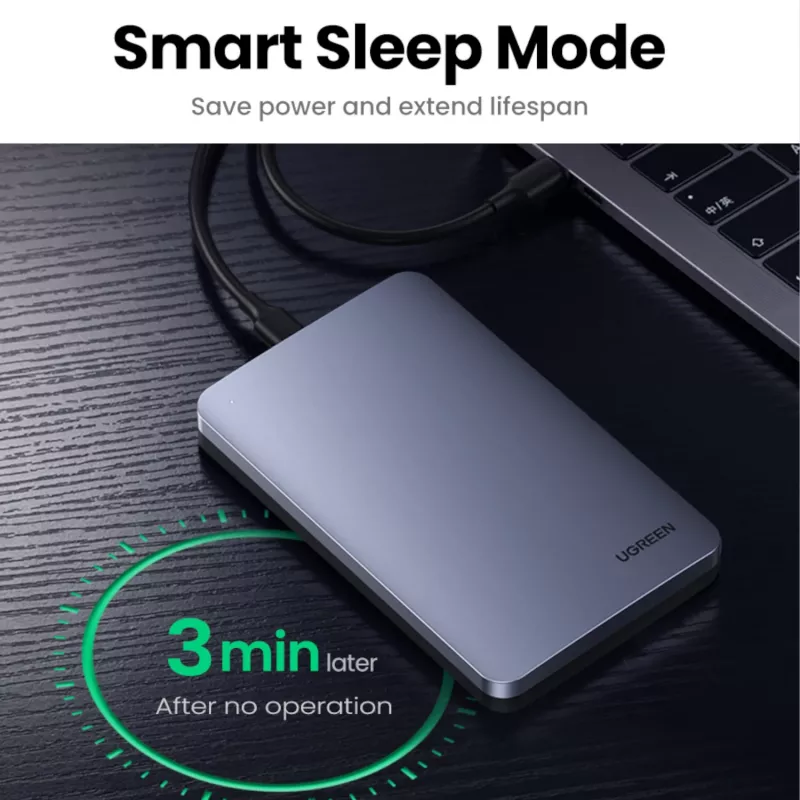 UGREEN CM300 2,5-Zoll-USB-Typ-C-Festplattengehäuse - Silber