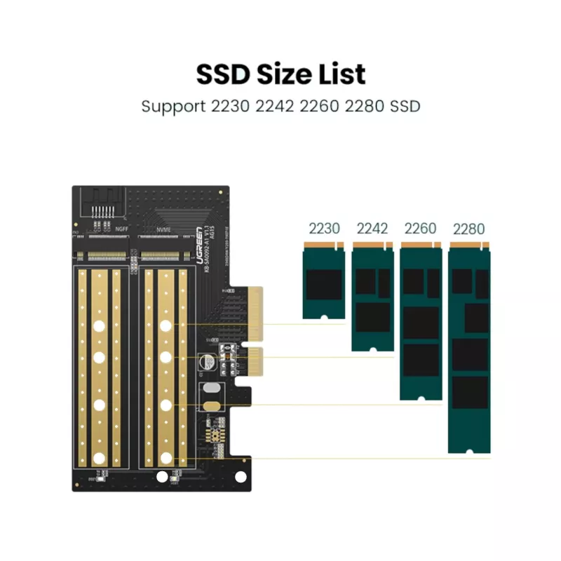 UGREEN CM302 M.2 NVMe auf PCIe 3.0 x4 Adapterkarte