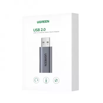 UGREEN CM383-80864 USB-A auf 3,5-mm-Audioanschluss Externer Sound-Adapter - Silber