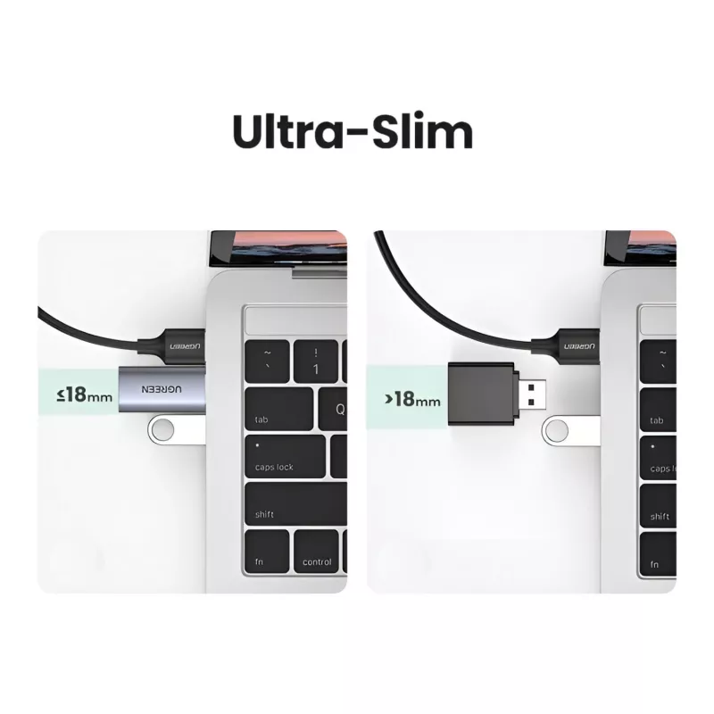 UGREEN CM383-80864 USB-A auf 3,5-mm-Audioanschluss Externer Sound-Adapter - Silber