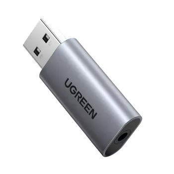 UGREEN CM383-80864 USB-A auf 3,5-mm-Audioanschluss Externer Sound-Adapter - Silber