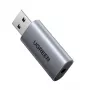UGREEN CM383-80864 USB-A auf 3,5-mm-Audioanschluss Externer Sound-Adapter - Silber