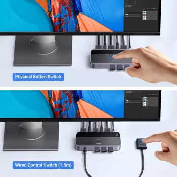 UGREEN CM664 KVM Switch HDMI 2x1 4K@60Hz Schwarz