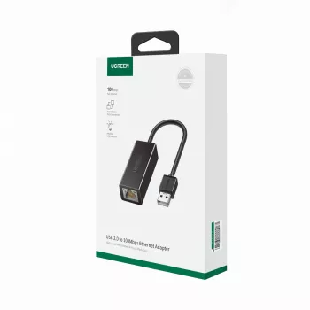 UGREEN CR110 USB 2.0 zu RJ45 Ethernet-Adapter - Schwarz