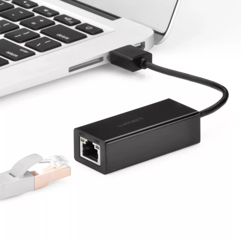 UGREEN CR110 USB 2.0 zu RJ45 Ethernet-Adapter - Schwarz