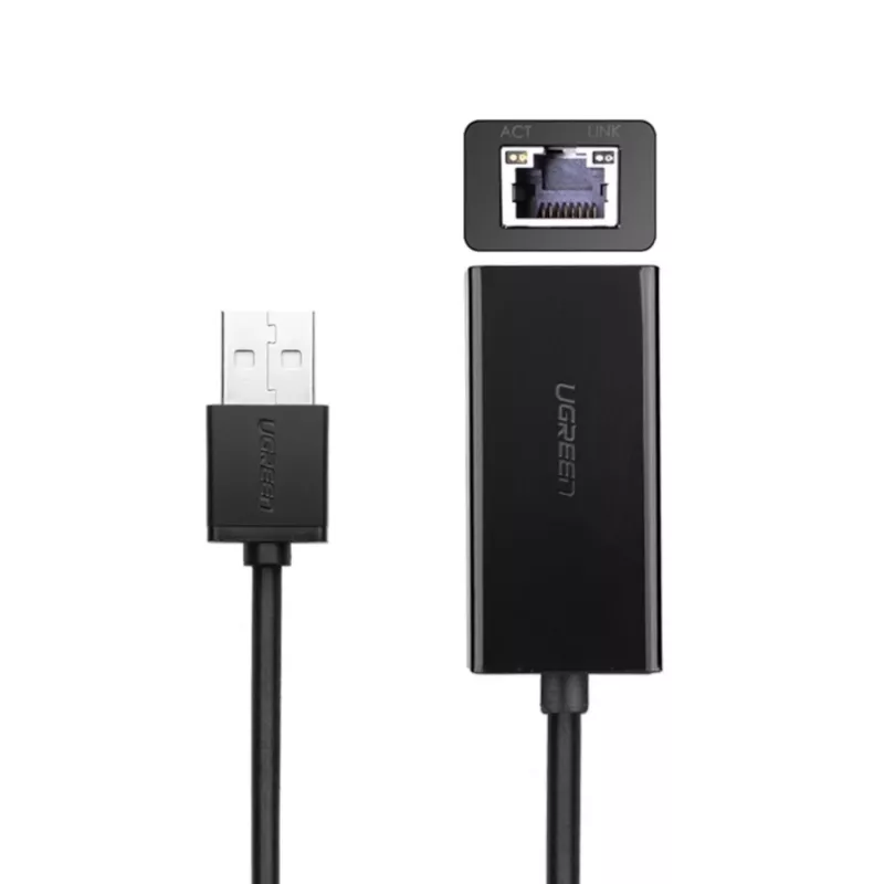 UGREEN CR110 USB 2.0 zu RJ45 Ethernet-Adapter - Schwarz