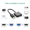 UGREEN DisplayPort-Stecker auf VGA-Buchse Konverter, aktiver Adapter, Full HD 1080p, vergoldet, Schwarz