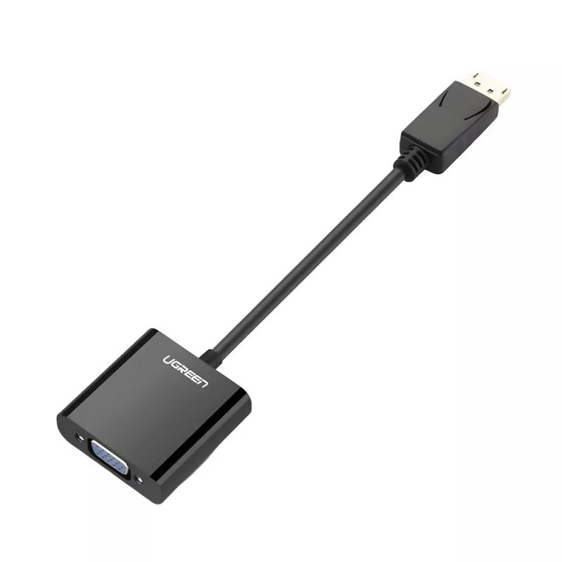 UGREEN DisplayPort-Stecker auf VGA-Buchse Konverter, aktiver Adapter, Full HD 1080p, vergoldet, Schwarz