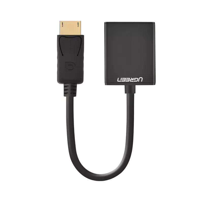 UGREEN DisplayPort-Stecker auf VGA-Buchse Konverter, aktiver Adapter, Full HD 1080p, vergoldet, Schwarz