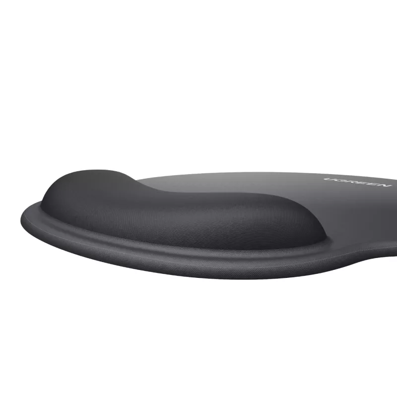 UGREEN Ergonomisches Mauspad LP668 – Gel-Handgelenkauflage, glatte Stoffoberfläche, rutschfeste Gummibasis, Schwarz