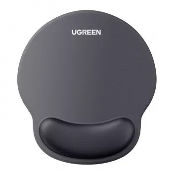 UGREEN Ergonomisches Mauspad LP668 – Gel-Handgelenkauflage, glatte Stoffoberfläche, rutschfeste Gummibasis, Schwarz