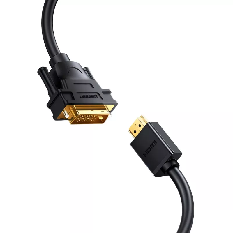 UGREEN HD106 HDMI-zu-DVI-Kabel, 2m, Schwarz, 1080p, vergoldet, dreifach abgeschirmt