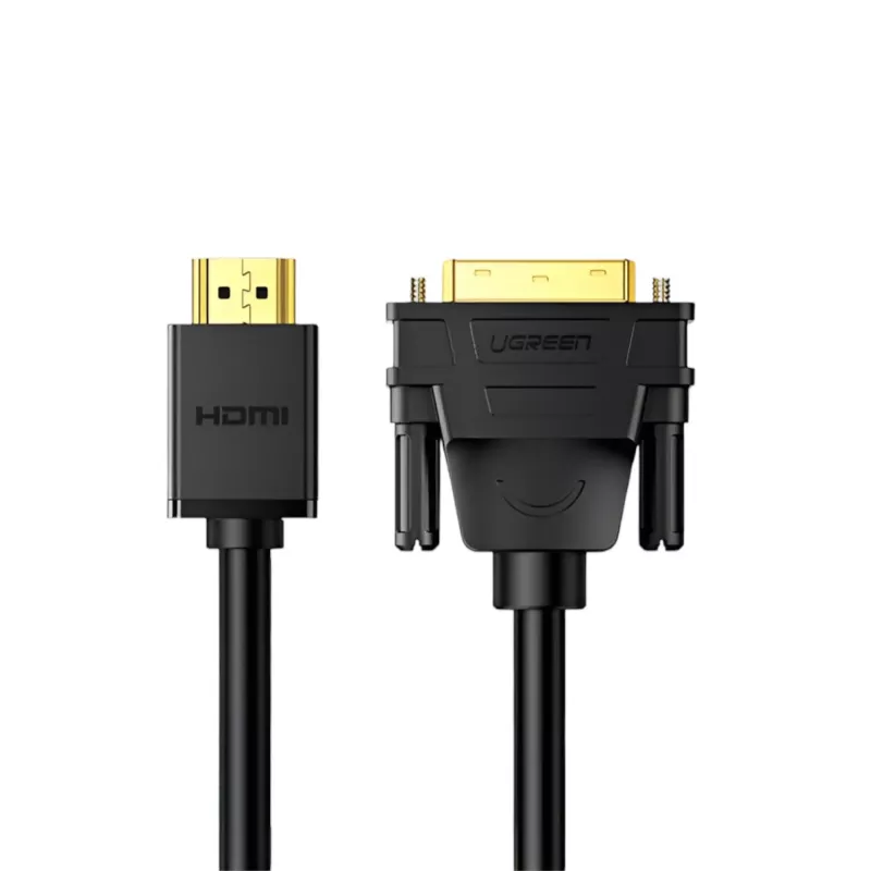 UGREEN HD106 HDMI-zu-DVI-Kabel, 2m, Schwarz, 1080p, vergoldet, dreifach abgeschirmt