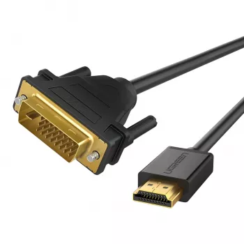 UGREEN HD106 HDMI-zu-DVI-Kabel, 2m, Schwarz, 1080p, vergoldet, dreifach abgeschirmt