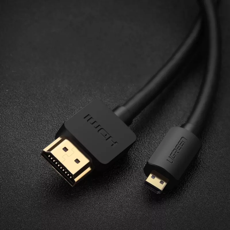 UGREEN HD127 Micro-HDMI-auf-HDMI-Kabel 4K 3D 1,5 m Schwarz