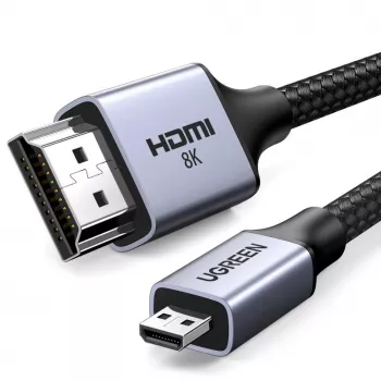 UGREEN HD164 Micro HDMI auf HDMI 2.1 Kabel 8K 1m Grau