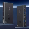 UGREEN HDMI 2.0 KVM Switch 2-In-1 Out, 2 Computer 1 Monitor, 4K@60Hz, 3-Port USB 2.0 Hub, Push Button & Hotkey Switching, Aluminiumlegierung, HDCP 2.2, HDR10