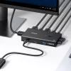 UGREEN HDMI 2.0 KVM Switch 2-In-1 Out, 2 Computer 1 Monitor, 4K@60Hz, 3-Port USB 2.0 Hub, Push Button & Hotkey Switching, Aluminiumlegierung, HDCP 2.2, HDR10