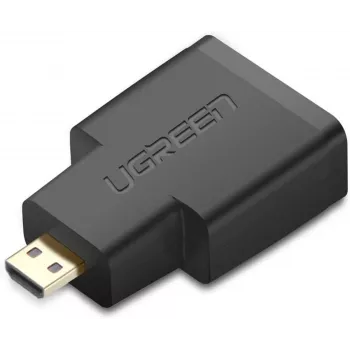 UGREEN Micro HDMI Stecker auf HDMI Buchse Adapter – 4K@60Hz, vergoldet, Schwarz