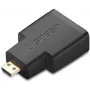 UGREEN Micro HDMI Stecker auf HDMI Buchse Adapter – 4K@60Hz, vergoldet, Schwarz