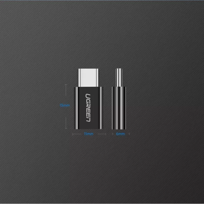 UGREEN Micro USB auf USB-C Adapter Schwarz (30391)