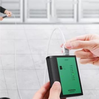 UGREEN Netzwerk- und Telefonkabel-Tester RJ45 RJ11 Durchgangstester für Cat5 Cat5e Cat6 Cat6a Cat7 Ethernet- und Telefonkabel mit LED-Anzeigen, abnehmbarem Remote-Gerät, 9V-Batteriebetrieb, NW167