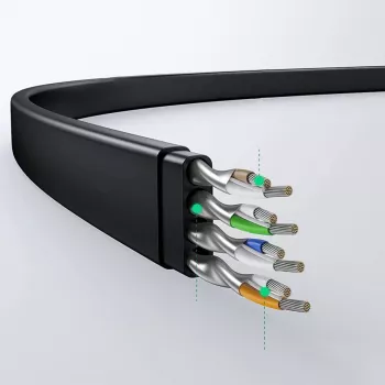 UGREEN NW102 Cat6 Flaches Ethernet-Netzwerkkabel 8m - Schwarz