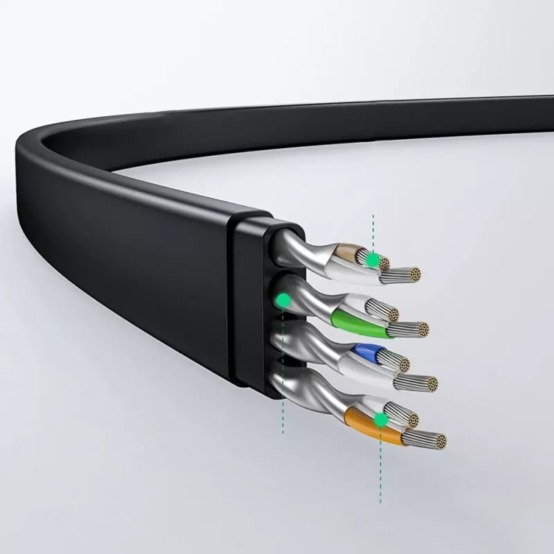 UGREEN NW102 Cat6 Flaches Ethernet-Netzwerkkabel 8m - Schwarz