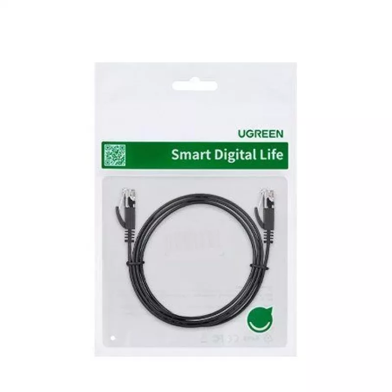 UGREEN NW102 Cat6 Flaches Ethernet-Netzwerkkabel 8m - Schwarz