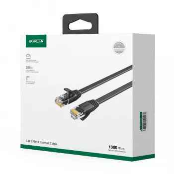 UGREEN NW102 Cat6 U/UTP Flach-Ethernetkabel 5m - Schwarz