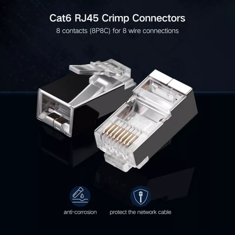 UGREEN NW111 RJ45 Cat6 Ethernet Netzwerkstecker 100er Pack - Silber/Transparent