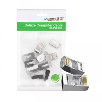 UGREEN NW111 RJ45 Cat6 Ethernet Netzwerkstecker 100er Pack - Silber/Transparent