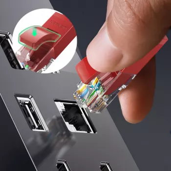 UGREEN RJ45 CAT6 Ethernet 0,5m LAN-Netzwerkkabel - Rot (1Gbps, 250MHz)