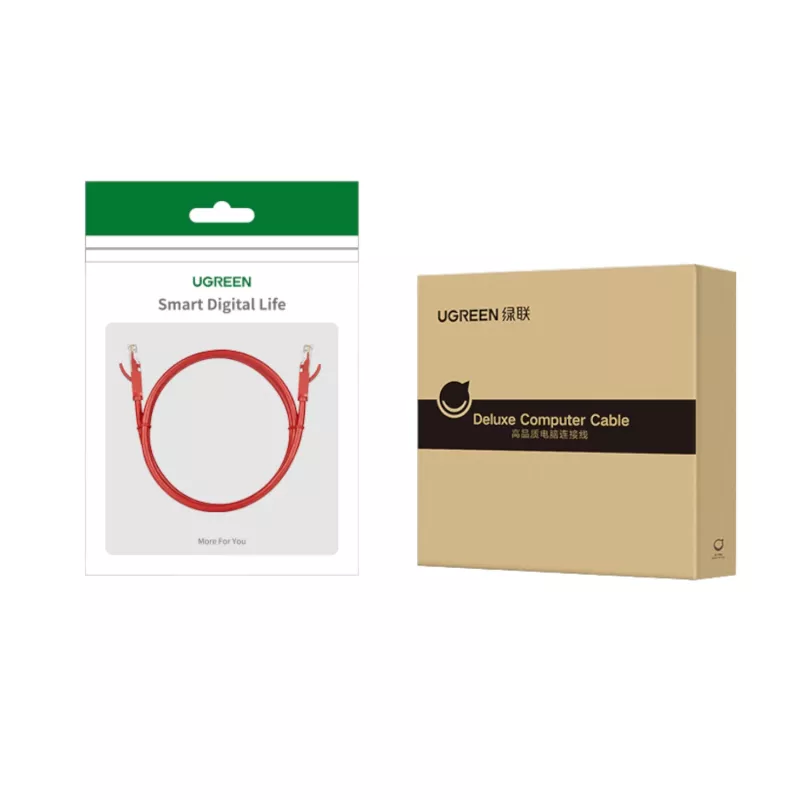 UGREEN RJ45 CAT6 Ethernet 0,5m LAN-Netzwerkkabel - Rot (1Gbps, 250MHz)