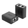 UGREEN RJ45 Splitter Adapter 2er-Pack (Schwarz) - Ethernet-Netzwerk-Splitter, 1x RJ45 Stecker auf 2x RJ45 Buchse, 100Mbps, Cat5/Cat5e/Cat6 kompatibel, passiv, Plug & Play
