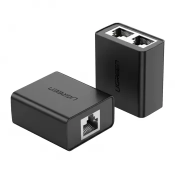 UGREEN RJ45 Splitter Adapter 2er-Pack (Schwarz) - Ethernet-Netzwerk-Splitter, 1x RJ45 Stecker auf 2x RJ45 Buchse, 100Mbps, Cat5/Cat5e/Cat6 kompatibel, passiv, Plug & Play