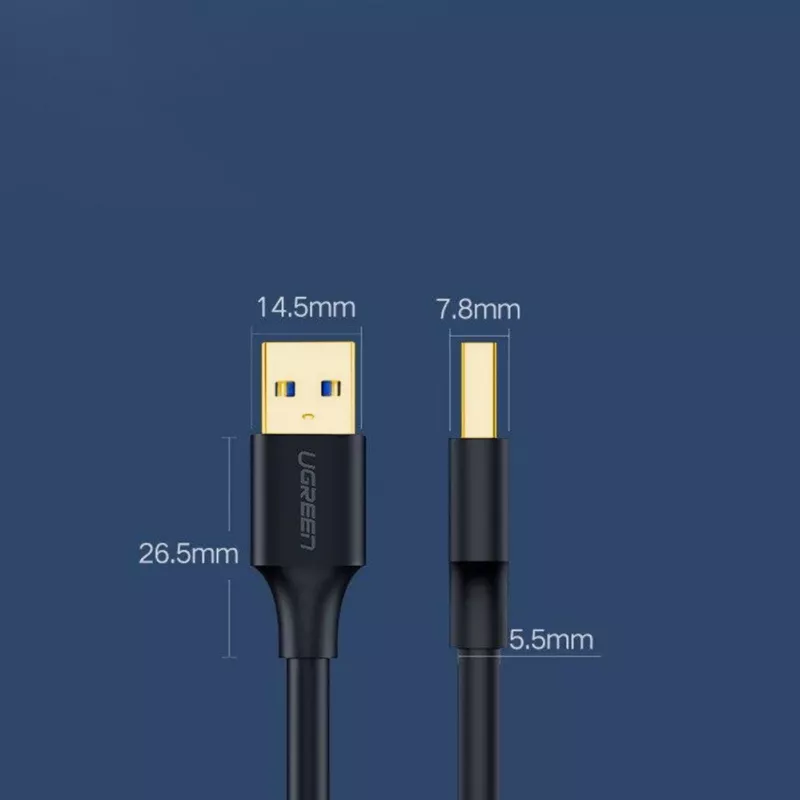 UGREEN US128 USB 3.0 A-Stecker auf A-Stecker Kabel 2m Schwarz