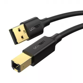 UGREEN US135 USB 2.0 A-B Kabel für Drucker, vergoldet, 1,5 m (Schwarz)