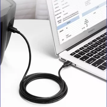 UGREEN US135 USB 2.0 A-B Kabel, vergoldet, 2m, Schwarz