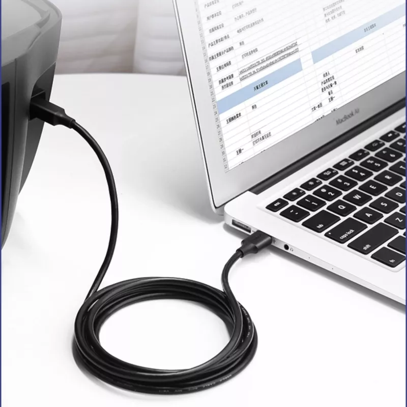 UGREEN US135 USB 2.0 A-B Kabel, vergoldet, 2m, Schwarz
