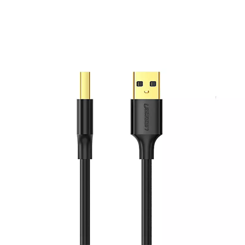UGREEN US135 USB 2.0 A-B Kabel, vergoldet, 2m, Schwarz