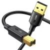UGREEN US135 USB 2.0 A-B Kabel, vergoldet, 2m, Schwarz