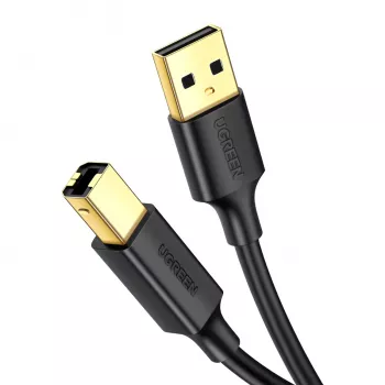 UGREEN US135 USB 2.0 A-B Kabel, vergoldet, 2m, Schwarz