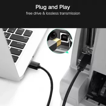 UGREEN US210 USB 3.0 A auf B Kabel, 2m, Schwarz